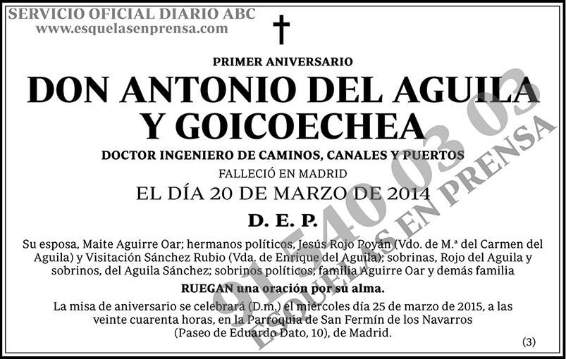 Antonio del Aguila y Goicoechea